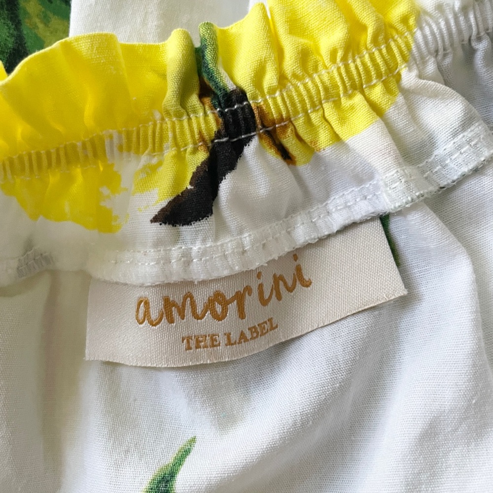 Amorini Off The Shoulder Mini Lemon Positano Amalfi Style Dress size: S - Picture 5 of 5